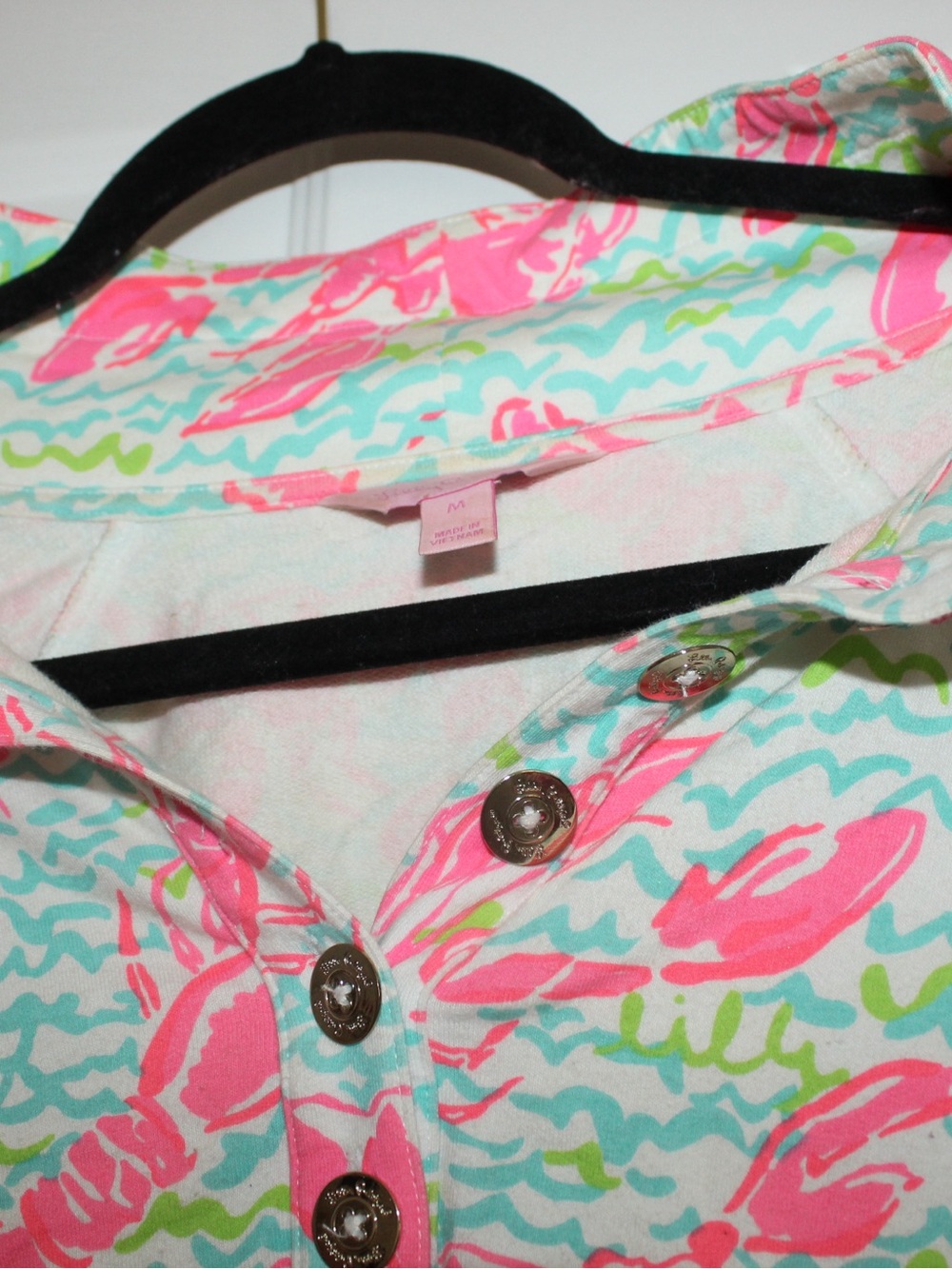 Lilly Pulitzer Mint, Pink & Lime Lobster Print Pullover - Picture 3 of 6